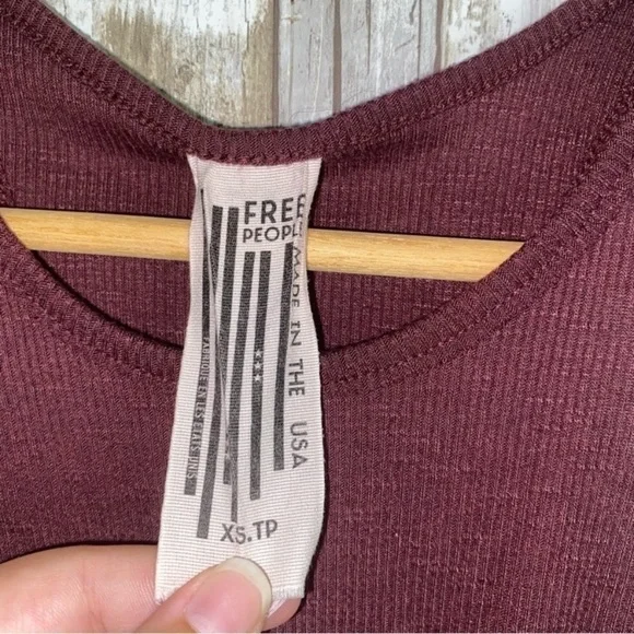 Free People Maroon Ribbed Knit Tank - Picture 3 of 3